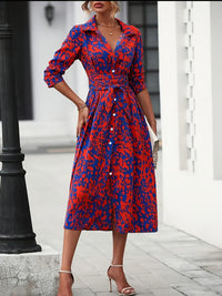 Elegant Printed V-Neck Dress
