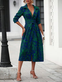 Elegant Printed V-Neck Dress