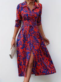 Elegant Printed V-Neck Dress
