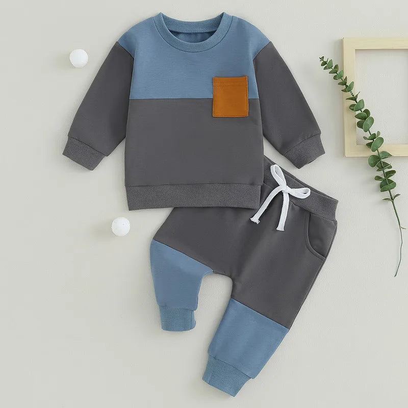 Baby Boy Contrast Color Pant Sets