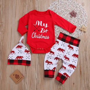 Lovely Baby Boy My First Christmas 2PCS Set