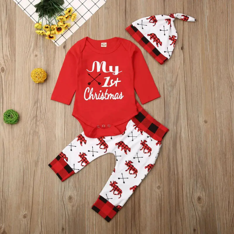 Lovely Baby Boy My First Christmas 2PCS Set
