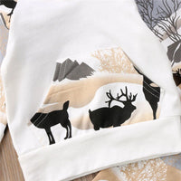 Newborn Baby Boys Girl Deer Hooded Tops Sweater And Pant