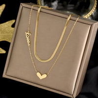 Fashion Letter Heart Pendant Women