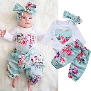 Newborn Baby Girls Clothes 3 Pieces Sets