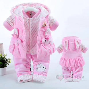 Baby girl's cotton three-piece suit