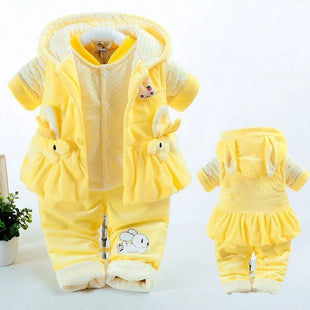 Baby girl's cotton three-piece suit