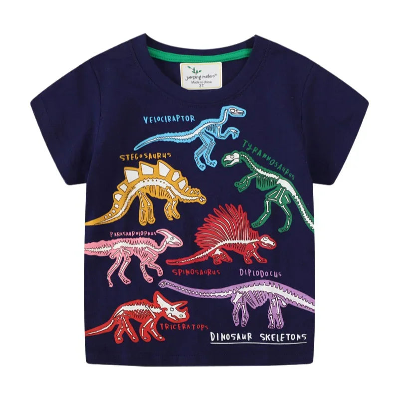 Children Luminous Dinosaurs Shark Cartoon T-shirt