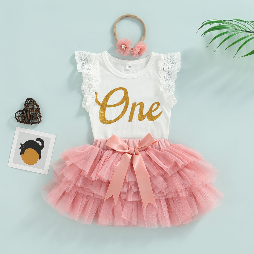 1st Birthday Baby Girl Clothes Set