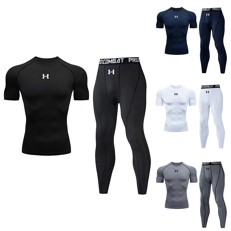 2pcs Men's Compression Sportswear Suit