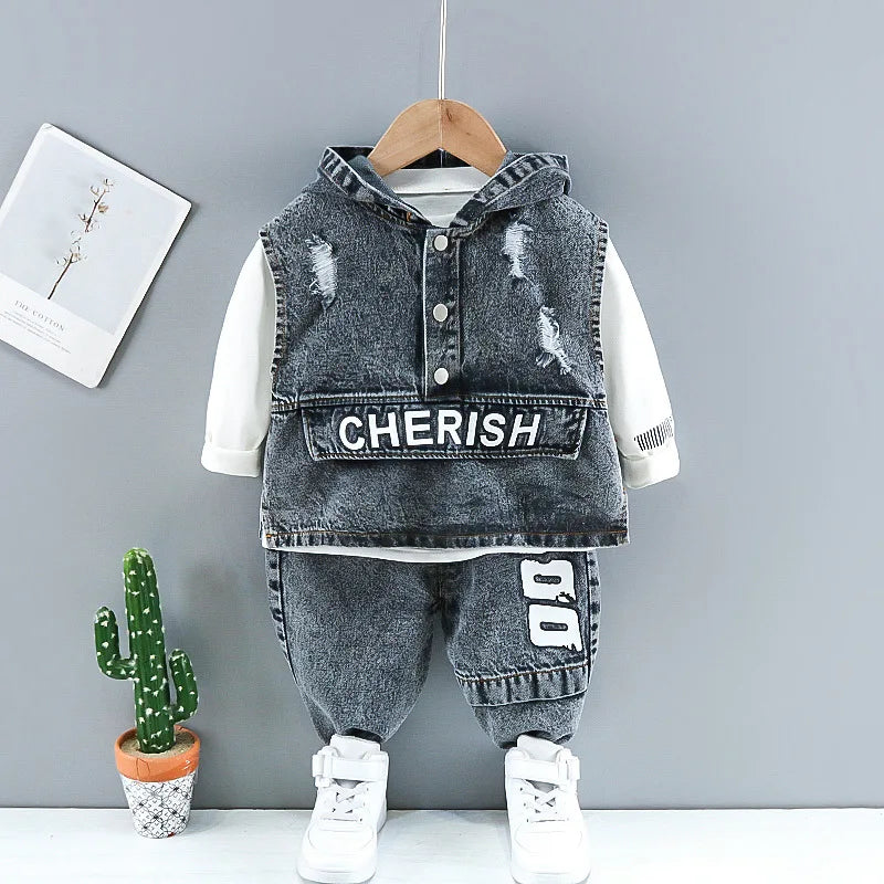 Denim suit  3-piece set