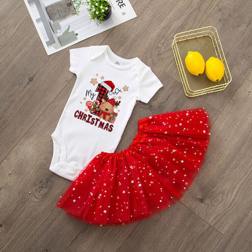 My 1st Christmas Baby Bodysuit Set