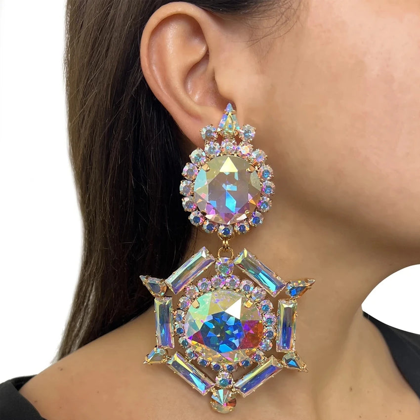 Rhinestone Ear Clip Earrings