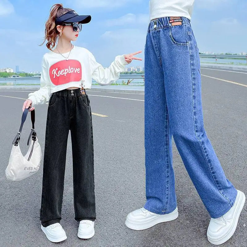 Girls Wide-leg Pants Kids Loose Trousers