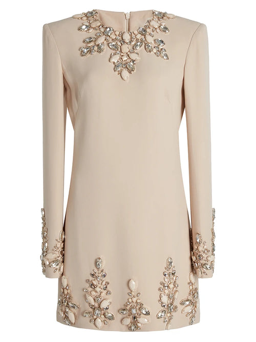 Long Sleeve Stunning Beaded Dress