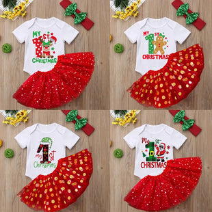 My 1st Christmas Baby Bodysuit Set