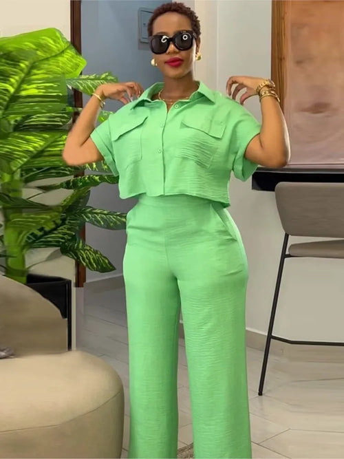 Casual Women's Solid Two Piece Sets