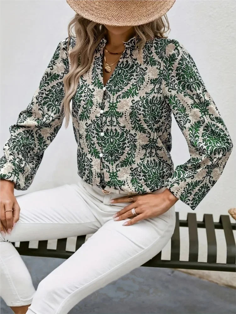 Women's Elegant Long Sleeve Blusas