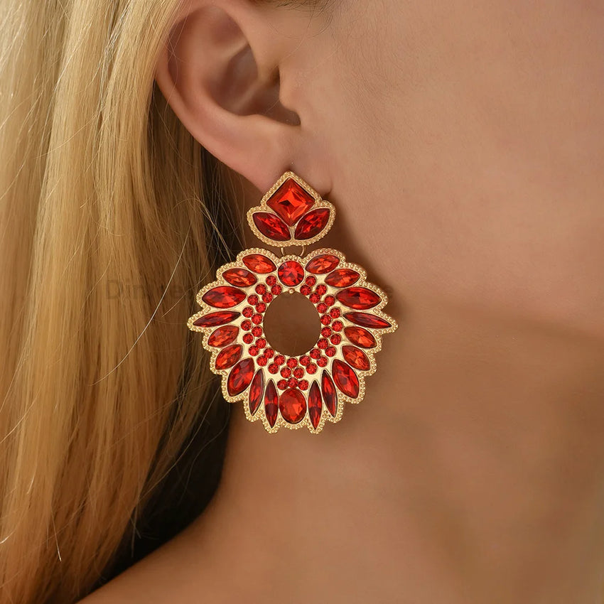 Round Big Dangle Earrings