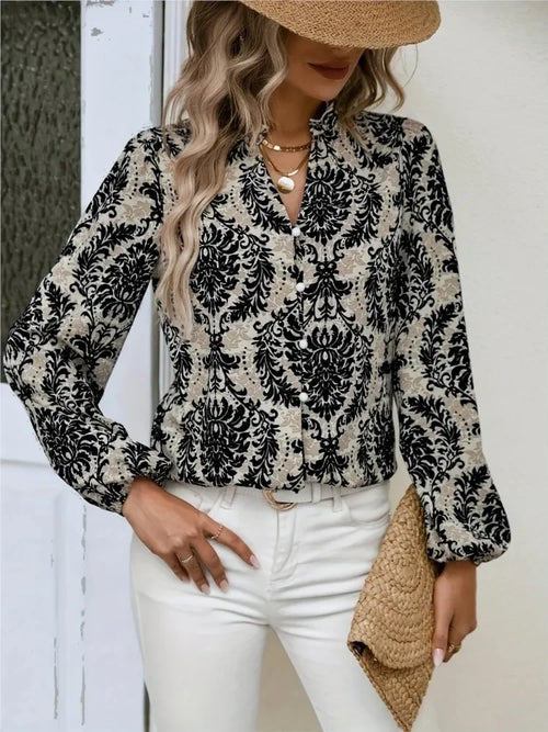 Women's Elegant Long Sleeve Blusas