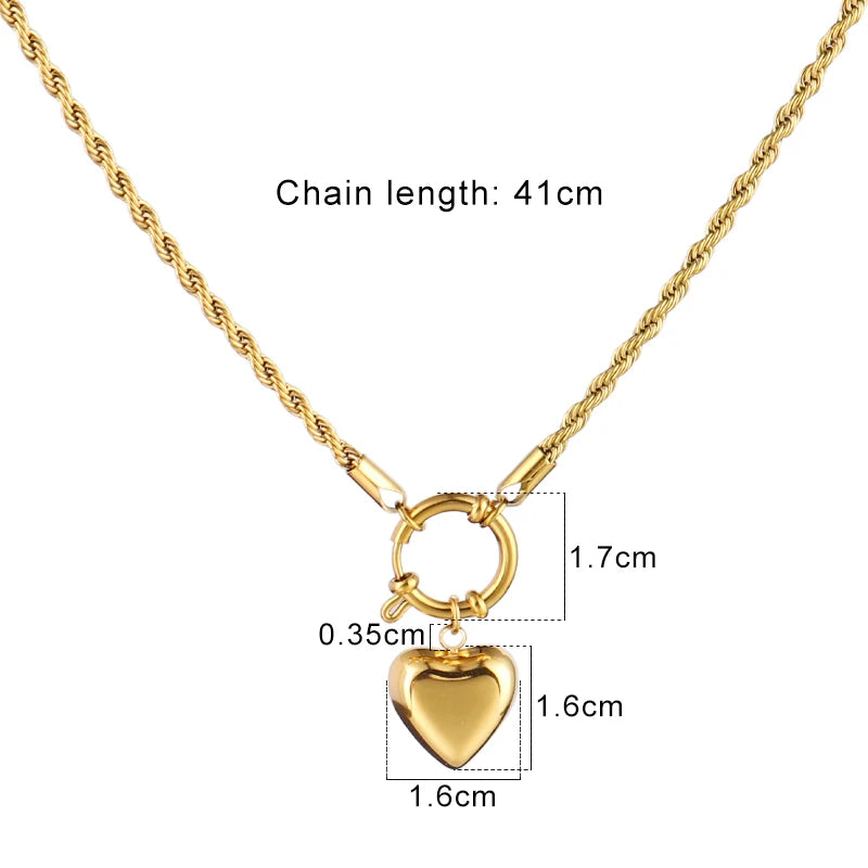 Lock  and Heart Necklace