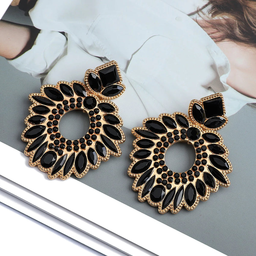 Round Big Dangle Earrings