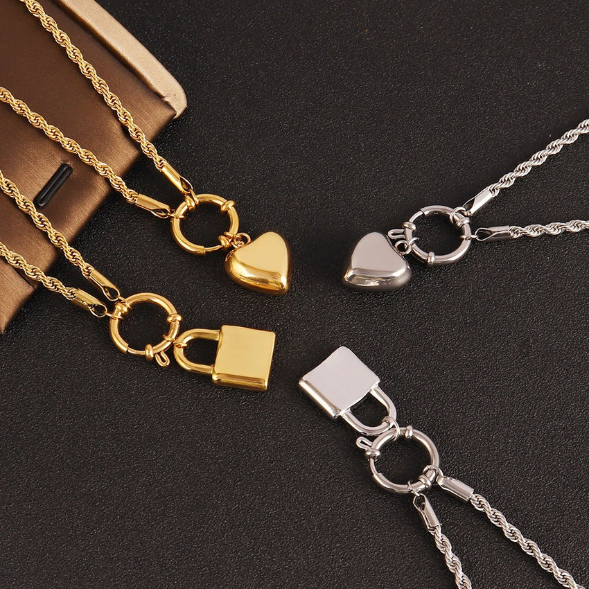 Lock  and Heart Necklace