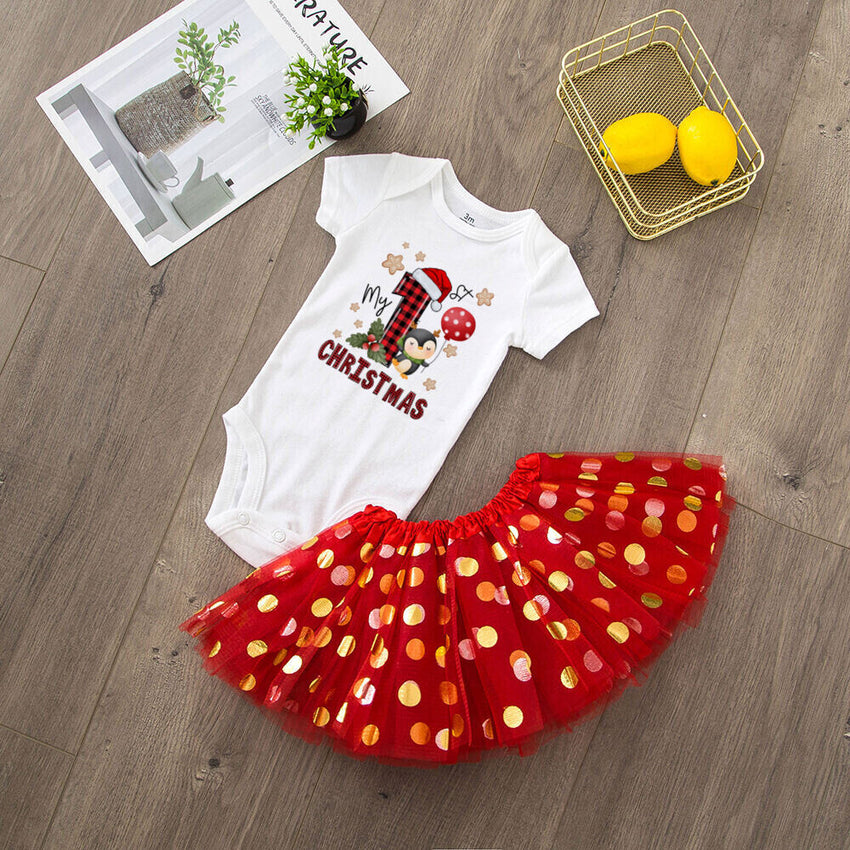 My 1st Christmas Baby Bodysuit Set