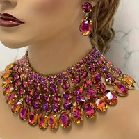 Elegant Bling Shiny Crystal Jewelry Set For Women