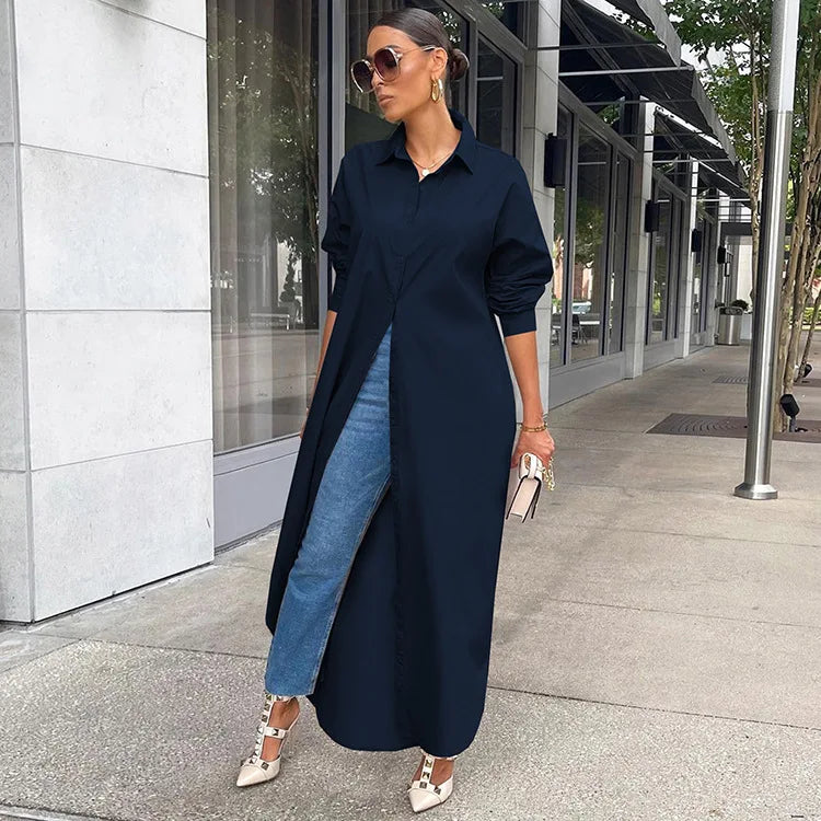 Long Sleeve  Maxi  Blouse