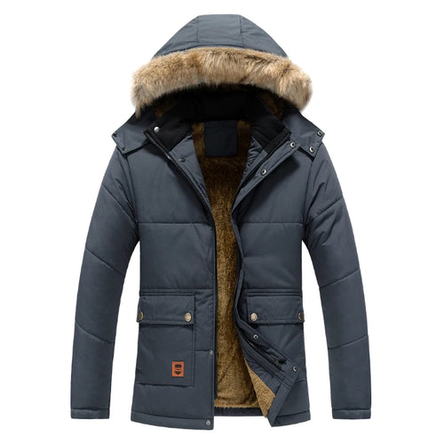 Men Mid-length Puffer Parkas Coats