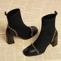 Slip on Square Toe Women's Boots