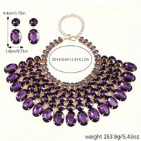 Elegant Bling Shiny Crystal Jewelry Set For Women