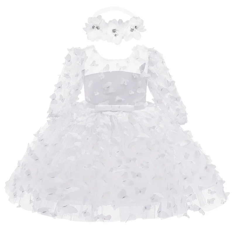 Baby Girls Dress Flowers Mesh