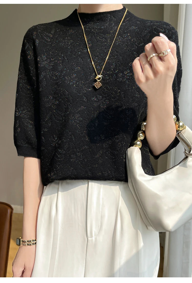 Lace Silk T-shirt