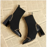 Slip on Square Toe Women's Boots