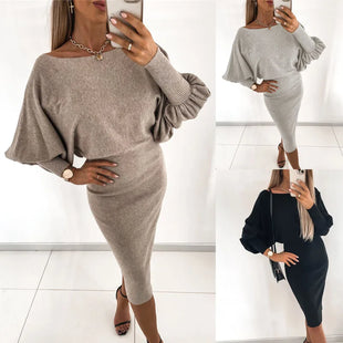 Lady Pullover Long Sweater Dress