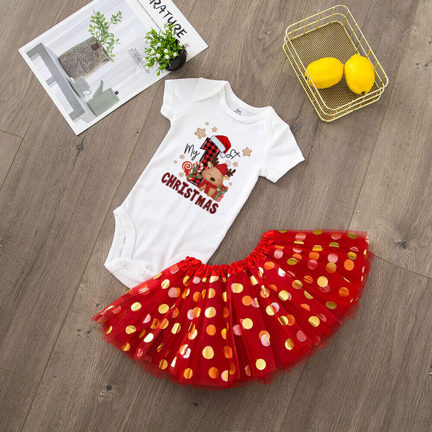 My 1st Christmas Baby Bodysuit Set