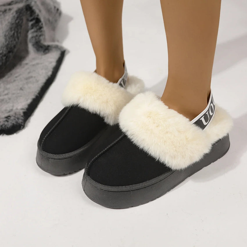 Ladies Home Platform Warm Slip-on