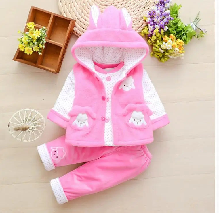 Baby girl's cotton three-piece suit
