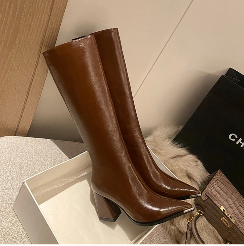 Pointed Toe Women High Boots