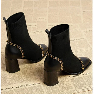 Slip on Square Toe Women's Boots