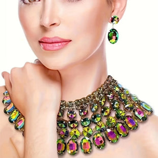 Elegant Bling Shiny Crystal Jewelry Set For Women