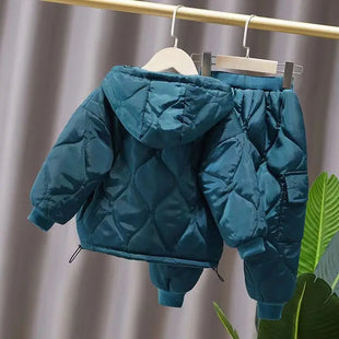 Winter Children Clothes Sets Kids Boys Girls Hooded Jacket