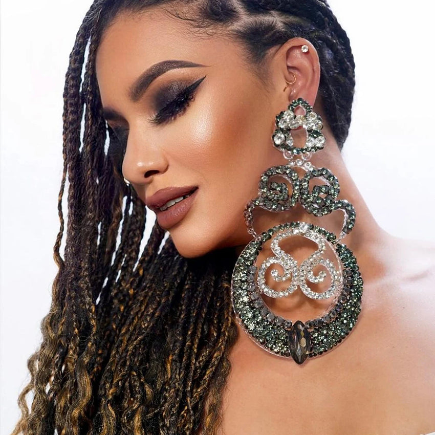 Rhinestone Oversize Earrings