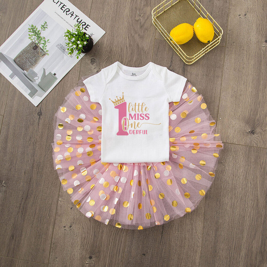 My 1st Birthday Baby Girl Birthday Dress Set