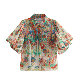 Flower Print  Blouse