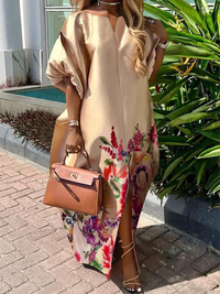 Puff Sleeves Floral Printed Dress