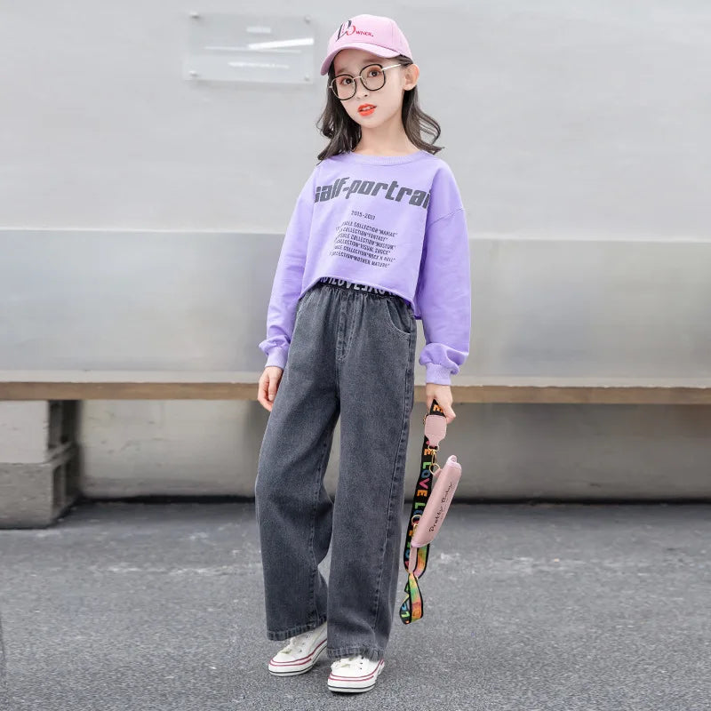 Kids Girls Casual Jeans Style