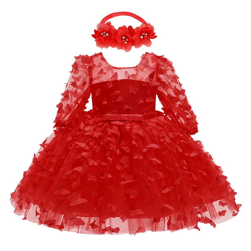 Baby Girls Dress Flowers Mesh